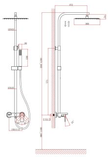 Душевая стойка DQ Bayern.Liszt DA1513708A04 белый матовый